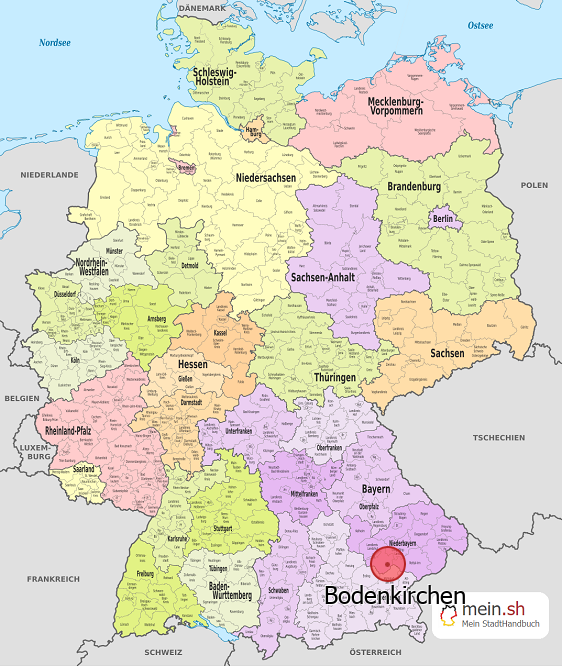 Deutschlandkarte mit Bodenkirchen