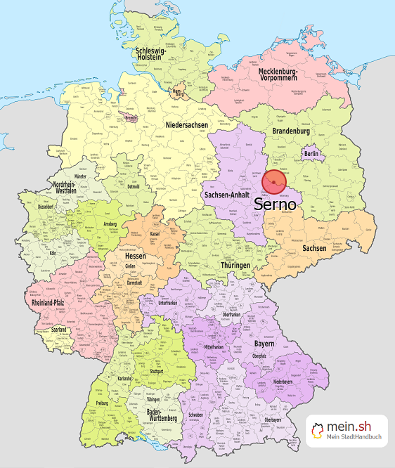 Deutschlandkarte mit Serno