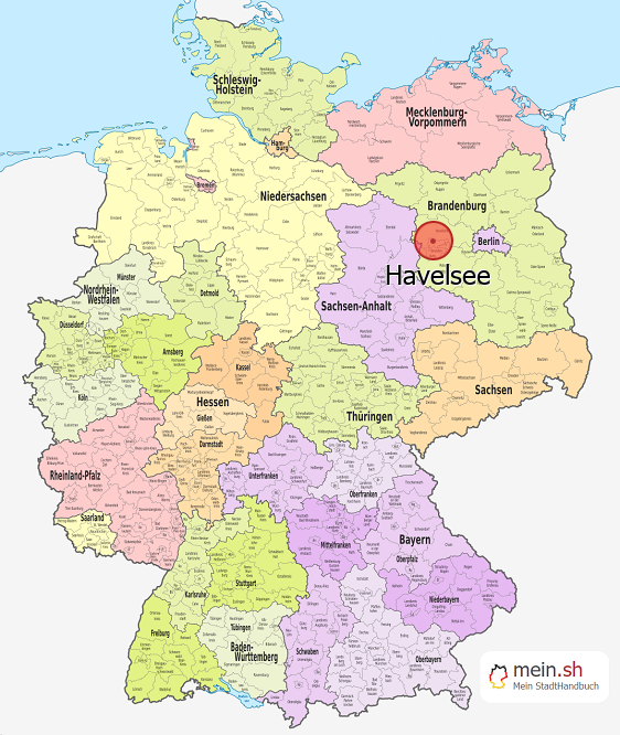 Deutschlandkarte mit Havelsee