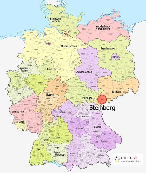 Deutschlandkarte mit Steinberg