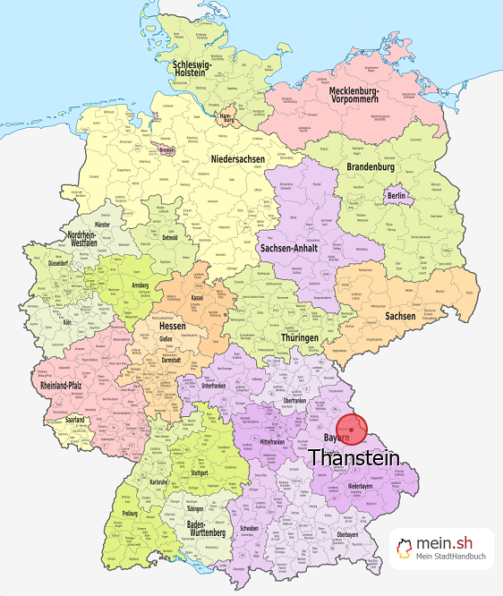 Deutschlandkarte mit Thanstein