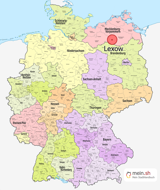 Deutschlandkarte mit Lexow