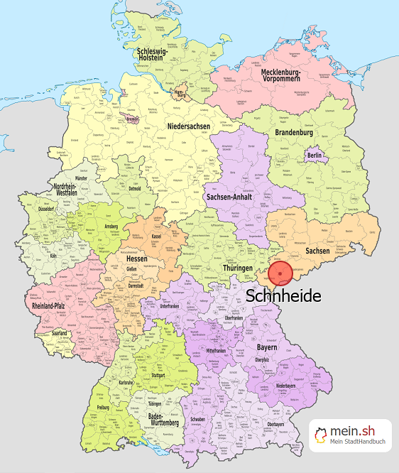 Deutschlandkarte mit Schnheide