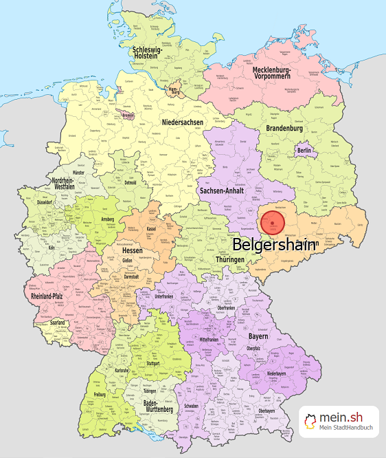 Deutschlandkarte mit Belgershain