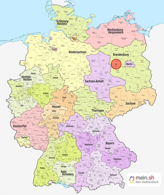 Deutschlandkarte mit Beetzsee