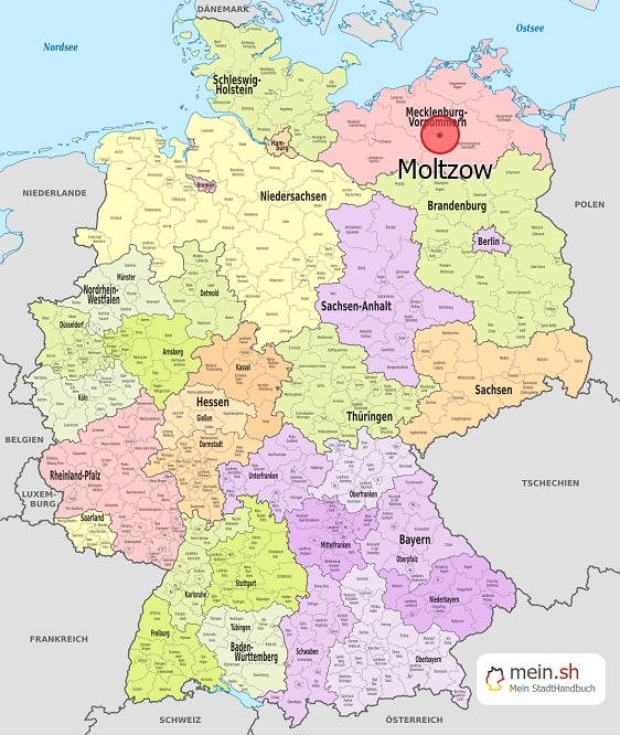 Deutschlandkarte mit Moltzow