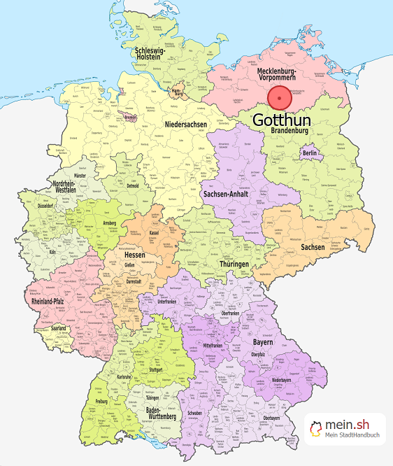 Deutschlandkarte mit Gotthun