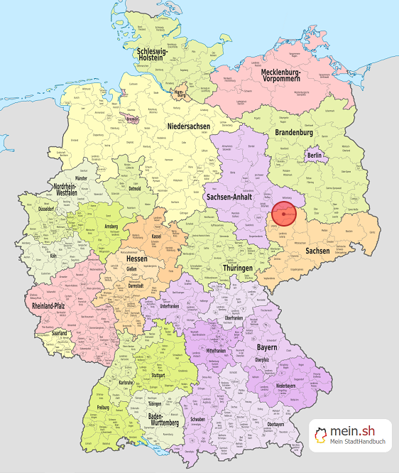 Deutschlandkarte mit Zschepplin