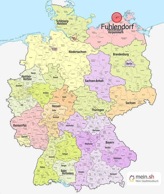 Deutschlandkarte mit Fuhlendorf