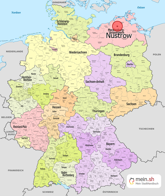 Deutschlandkarte mit Nustrow