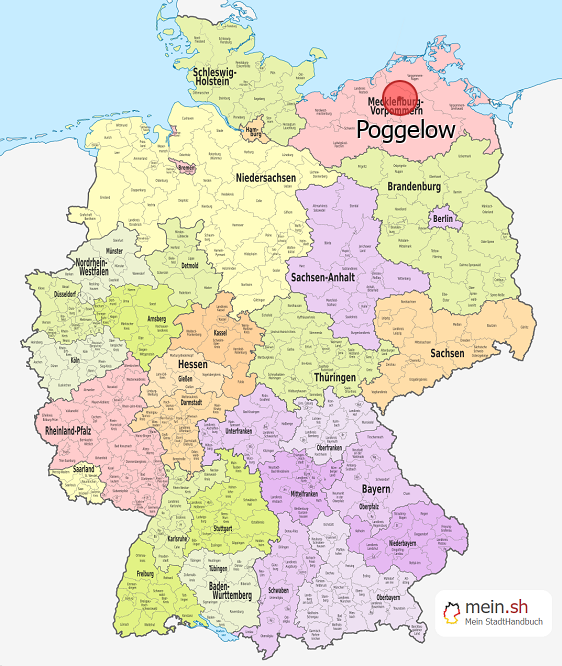 Deutschlandkarte mit Poggelow
