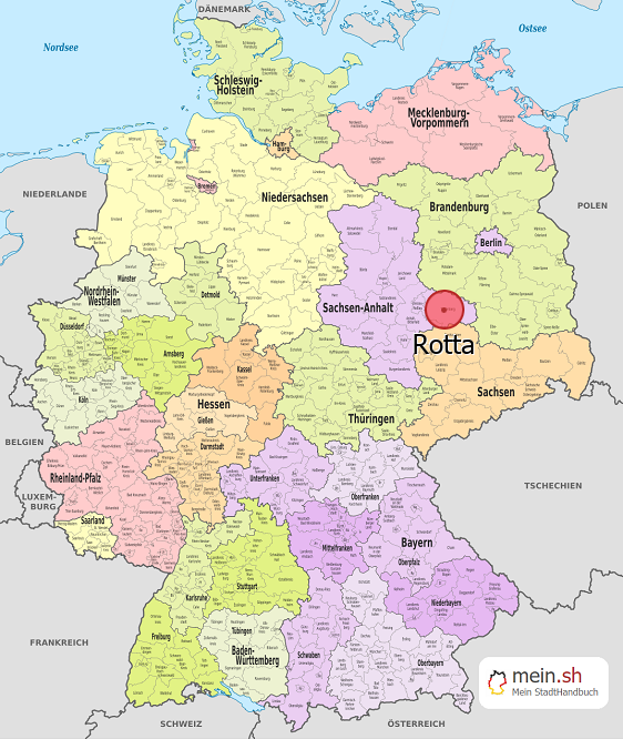 Deutschlandkarte mit Rotta