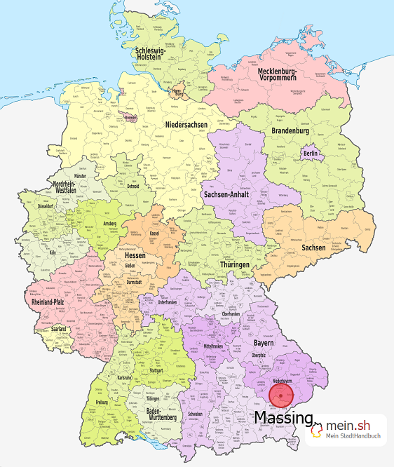 Deutschlandkarte mit Massing