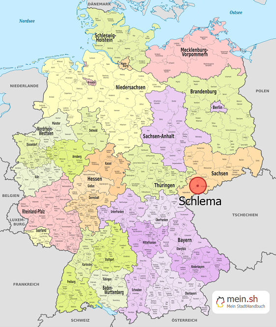 Deutschlandkarte mit Schlema