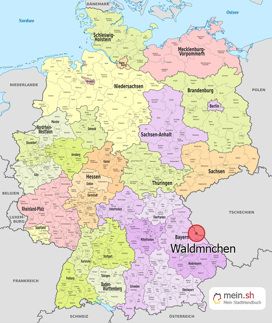 Deutschlandkarte mit Waldmnchen