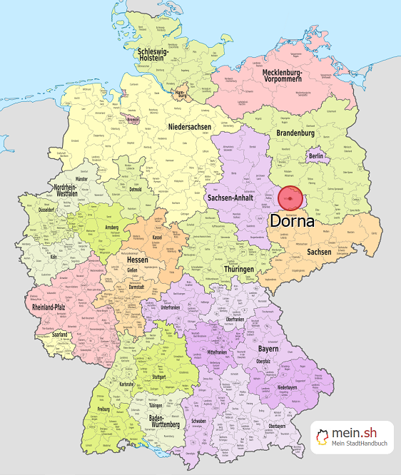 Deutschlandkarte mit Dorna