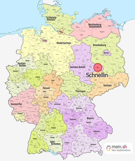 Deutschlandkarte mit Schnellin