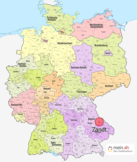 Deutschlandkarte mit Zandt
