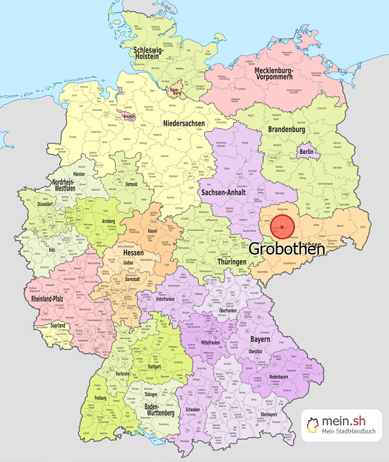 Deutschlandkarte mit Grobothen