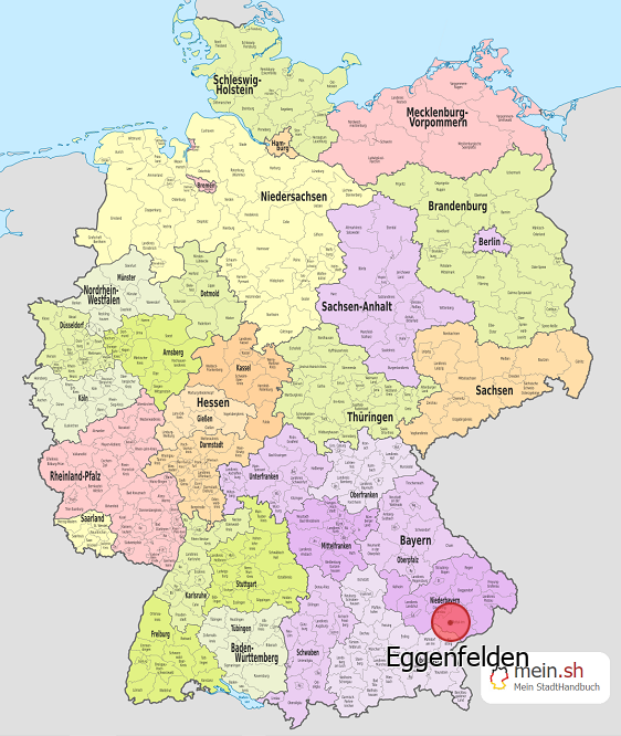 Deutschlandkarte mit Eggenfelden