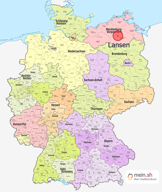 Deutschlandkarte mit Lansen