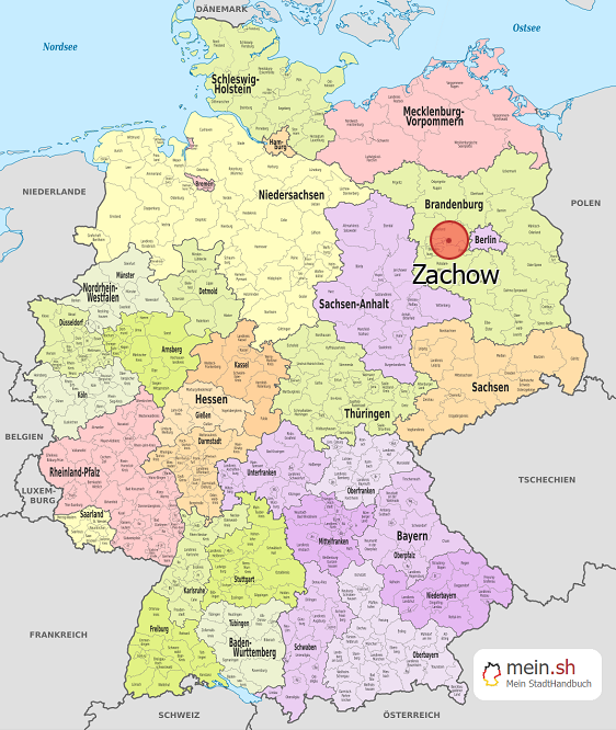 Deutschlandkarte mit Zachow