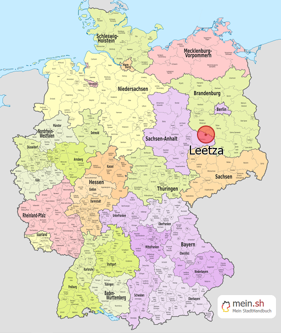 Deutschlandkarte mit Leetza