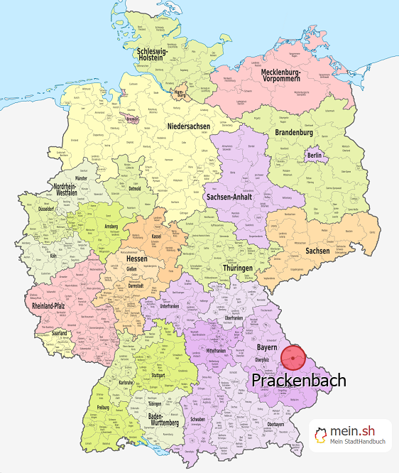 Deutschlandkarte mit Prackenbach