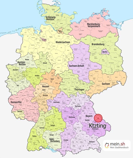 Deutschlandkarte mit Ktzting