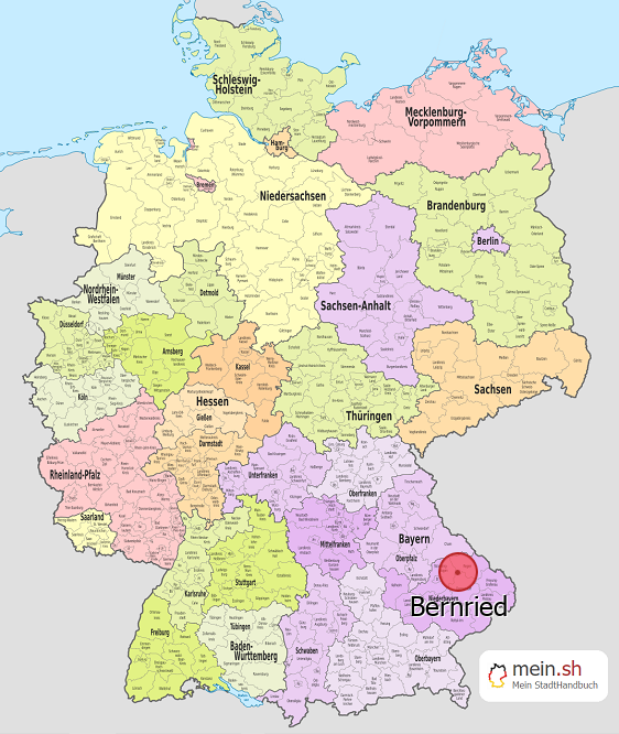 Deutschlandkarte mit Bernried