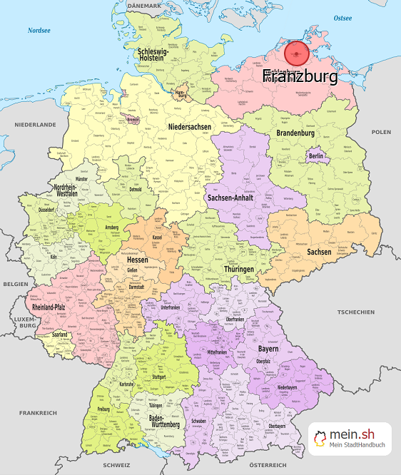 Deutschlandkarte mit Franzburg