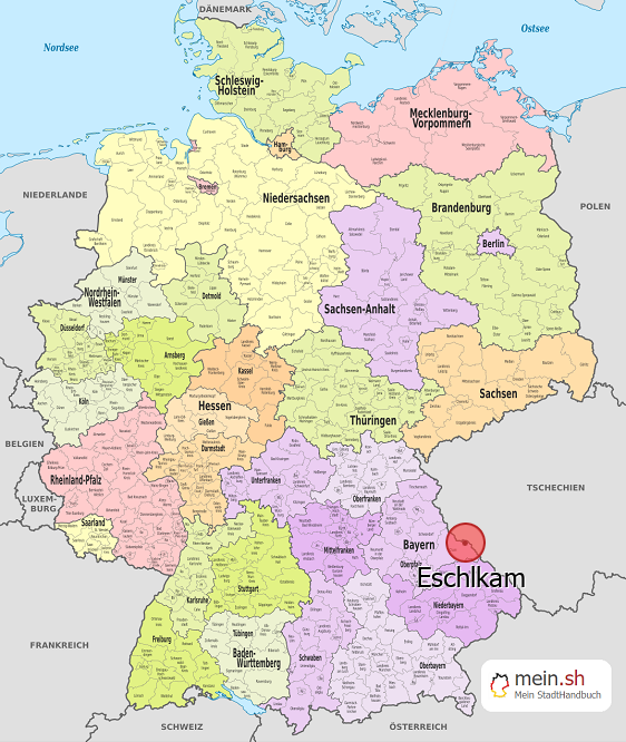 Deutschlandkarte mit Eschlkam