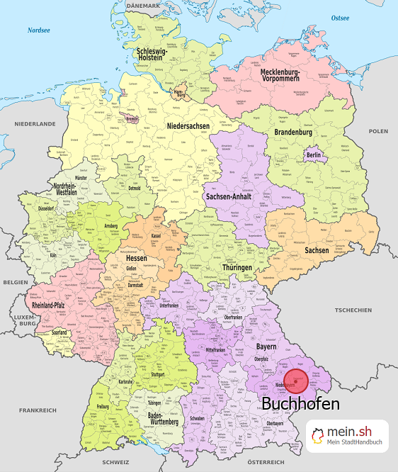 Deutschlandkarte mit Buchhofen