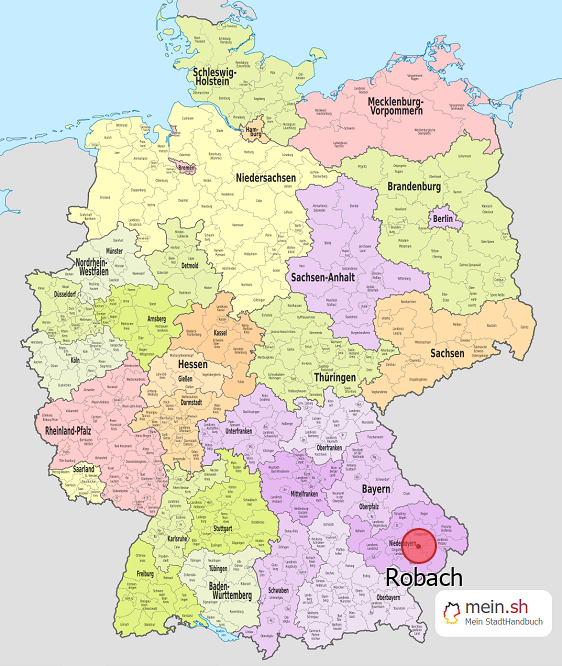 Deutschlandkarte mit Robach