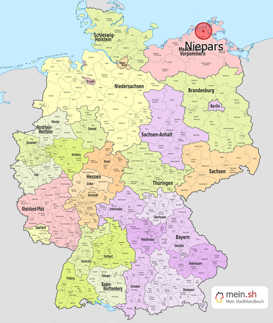 Deutschlandkarte mit Niepars