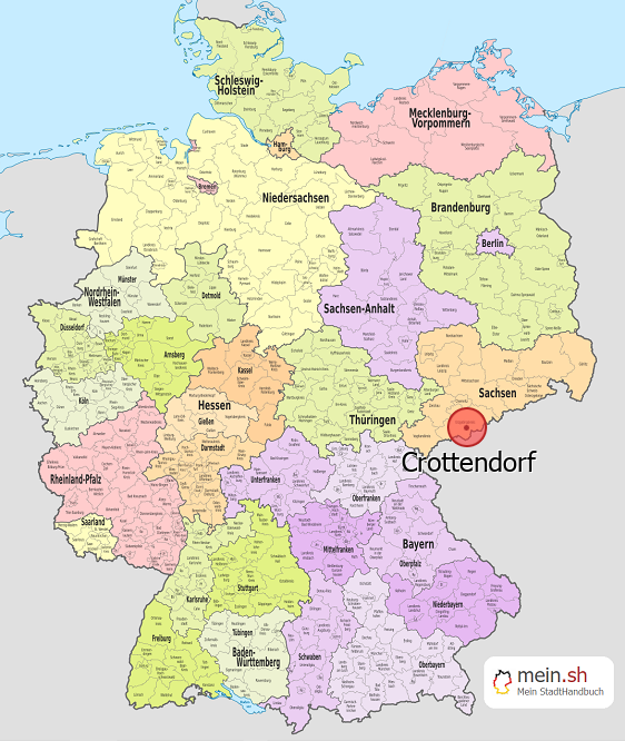 Deutschlandkarte mit Crottendorf