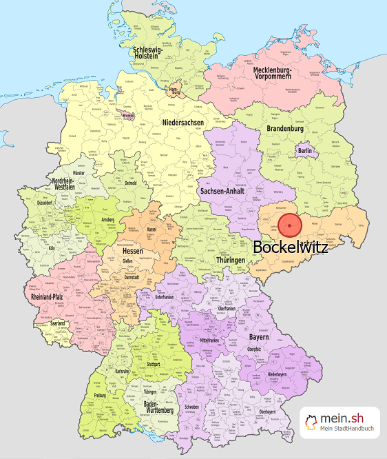 Deutschlandkarte mit Bockelwitz
