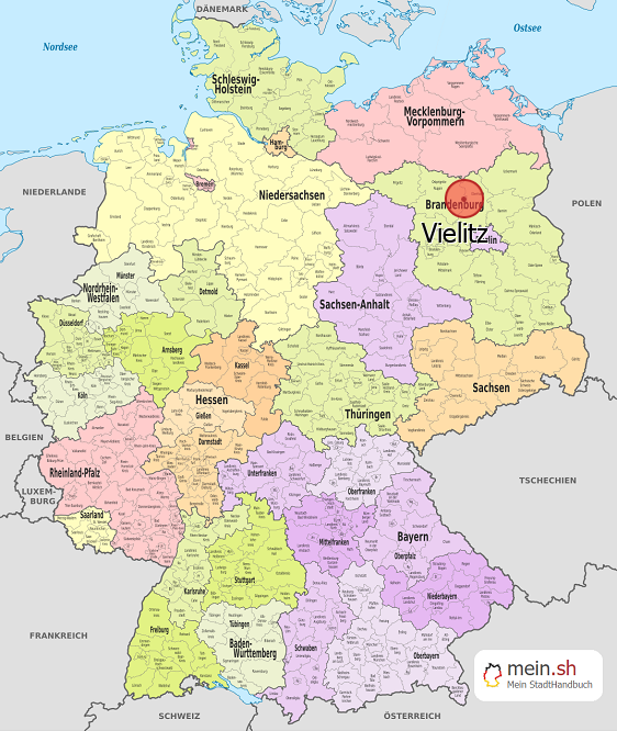 Deutschlandkarte mit Vielitz