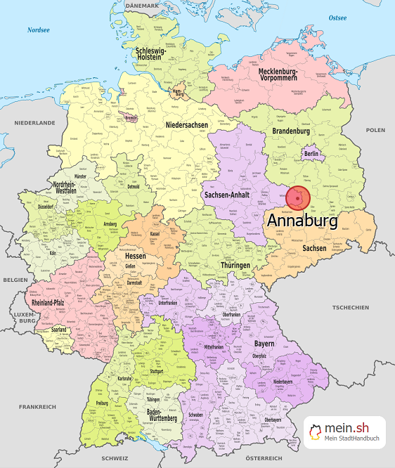Deutschlandkarte mit Annaburg