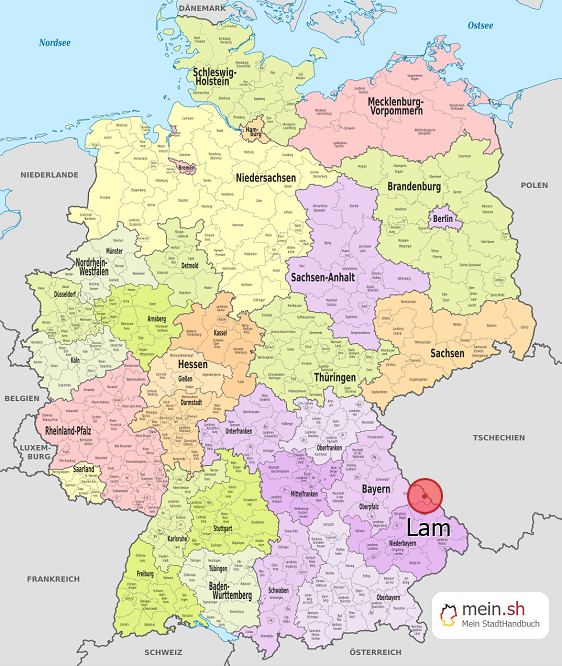 Deutschlandkarte mit Lam