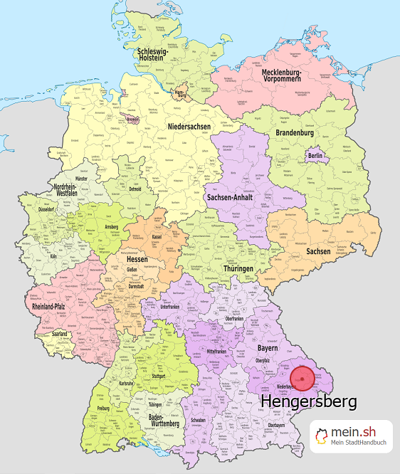 Deutschlandkarte mit Hengersberg