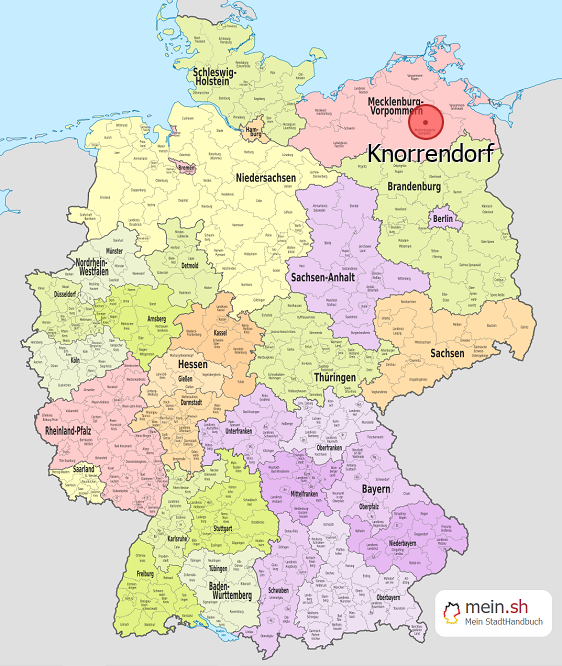 Deutschlandkarte mit Knorrendorf
