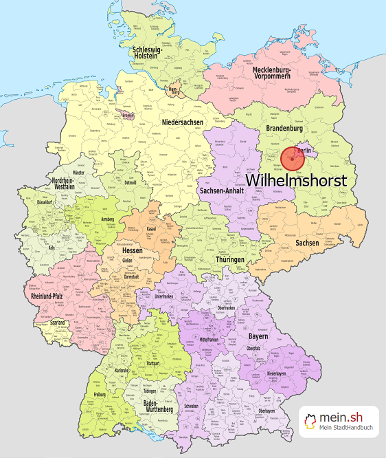 Deutschlandkarte mit Wilhelmshorst