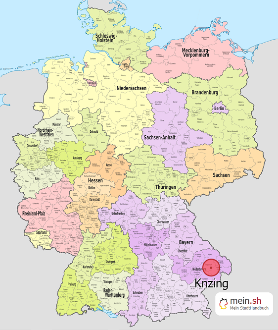 Deutschlandkarte mit Knzing