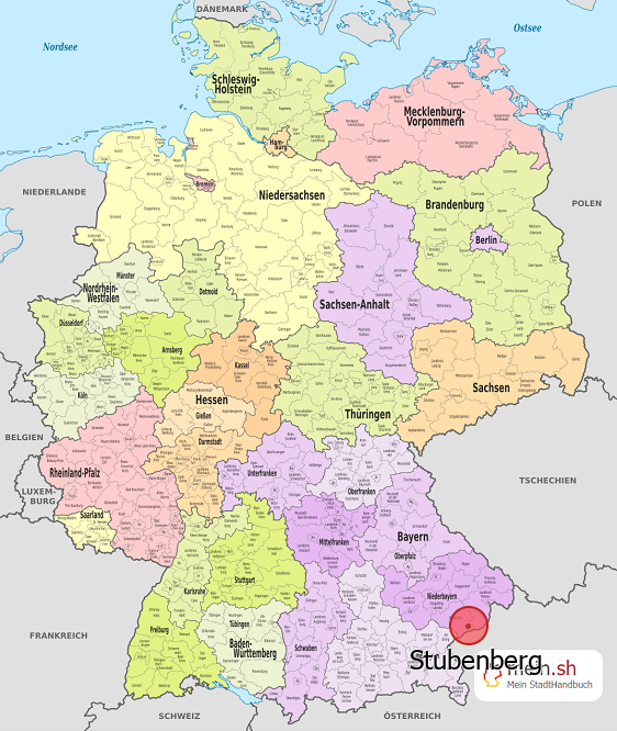 Deutschlandkarte mit Stubenberg