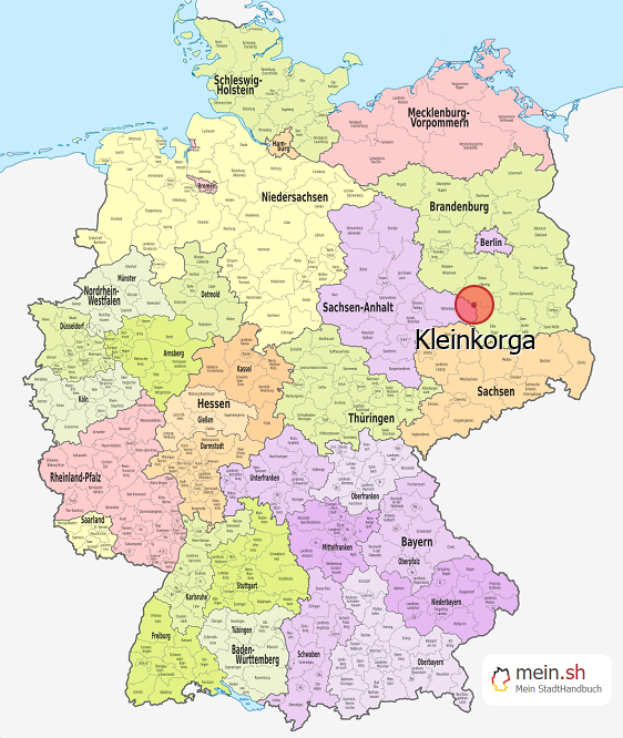 Deutschlandkarte mit Kleinkorga