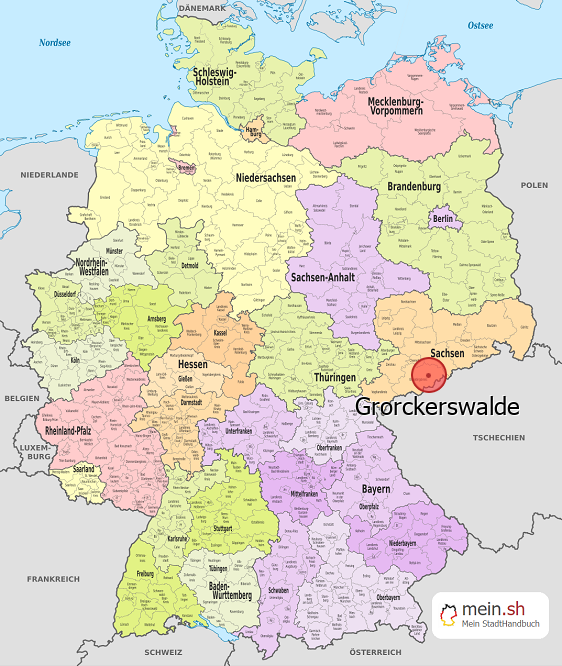 Deutschlandkarte mit Grorckerswalde