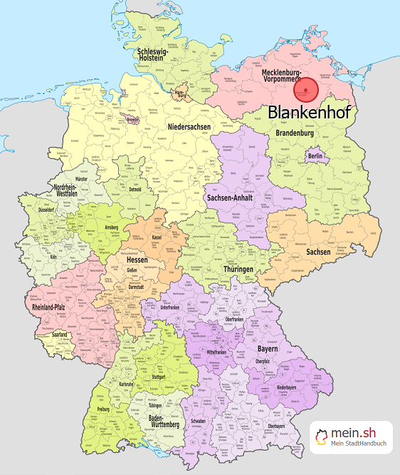 Deutschlandkarte mit Blankenhof