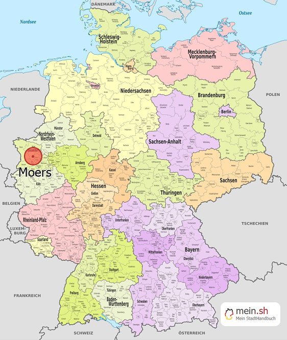 Deutschlandkarte mit Moers