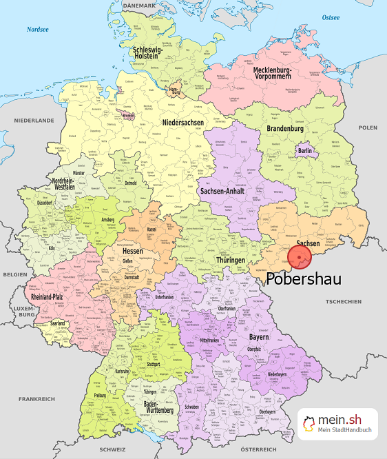 Deutschlandkarte mit Pobershau